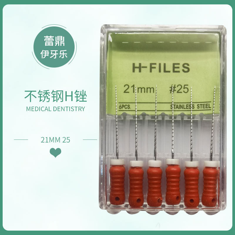 Dental H file K file Enlarged needle Root canal Stainless steel file Nickel titanium file R file One box of six boxed manometry needles Hand use
