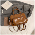 Versatile preppy style backpack for women, 2025 new trendy niche handbag, highland dog minimalist retro women's bag