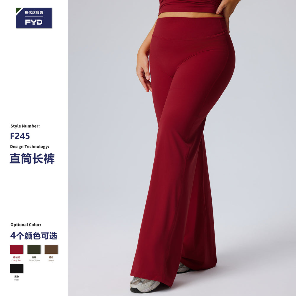 European and american plus size straight leg yoga pants - high waist, slimming, loose fit, women's casual versatile flare leggings for fitness