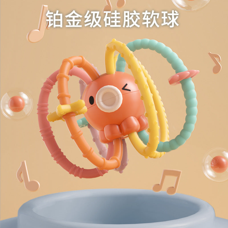 Baby Manhattan Ball Newborn Toothpaste Boiled Bite Octopus Hand Grasp Ball Teeth Grinding Stick 0-12 months baby