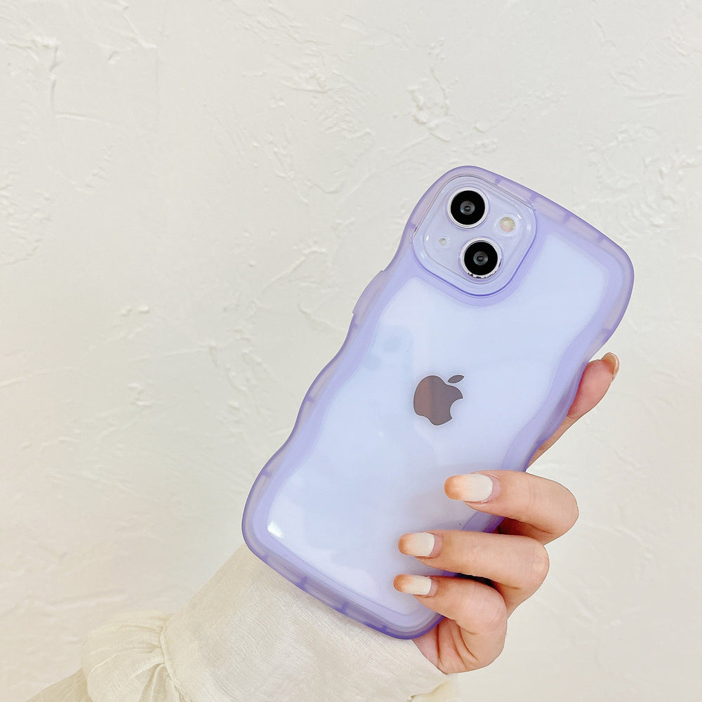 Suitable for apple 17 large wave mobile phone case iphone16ins style simple soft case xr anti-fall transparent protective cover