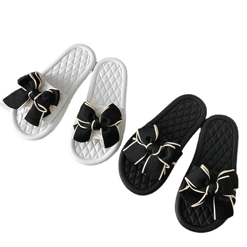 Bowknot slippers women's summer outwear new arrivalfashion women's shoes inseasiest for match beach shoes women's home shoes flip flop women