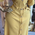 European and american cross-border women's fashion:  summer new arrival - elegant commute single-breasted lapel tie-waist shirt dress