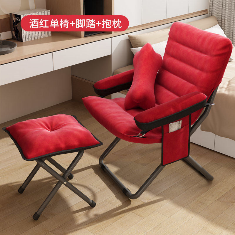 Scandinavian simple lazy sofa fabric iron single lounge chair lunch break accessible luxury reading casual chair bedroom office