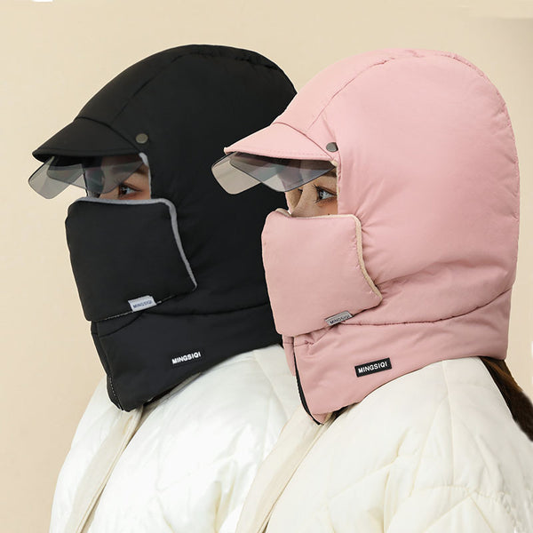Winter velvet thickened cold-proof ski hat riding windproof and warm artifact men's and women's cycling ear protection electric car hat