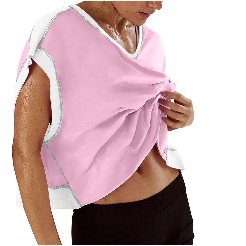 new arrival: women's casual fashion hollow-out solid color v-neck short sleeve yoga t-shirt top