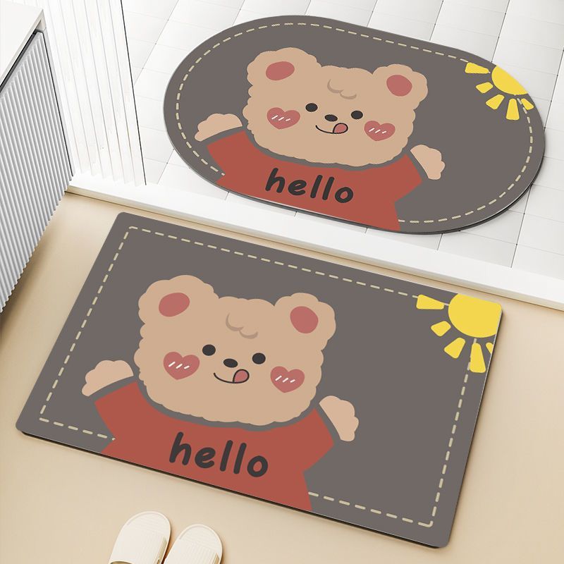Bathroom floor mat, quick-drying, non-slip bath mat, dirt-resistant, washroom foot mat, bathroom absorbent mat, entryway doormat