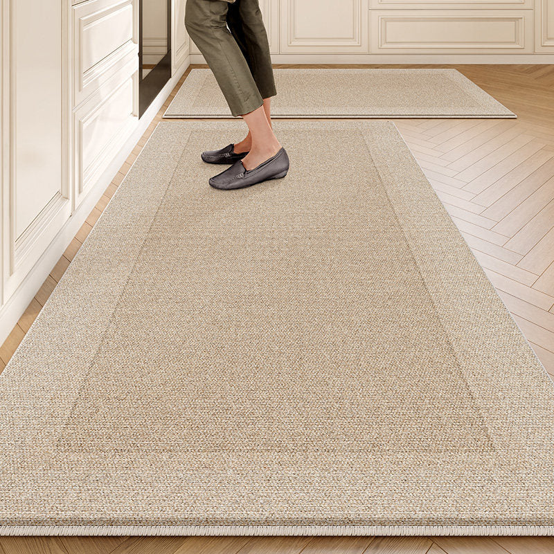 Kitchen floor mat non-slip oil-proof wipeable waterproof pure color stain-resistant mat easy-care for homethickened foot mat wholesale