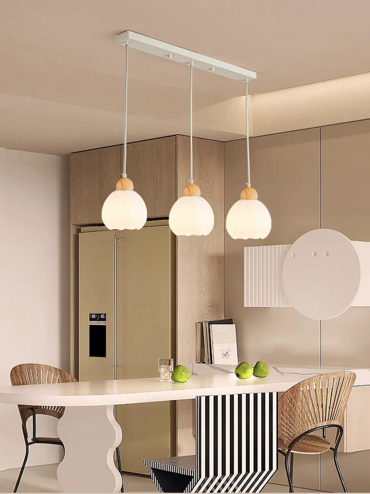 French Cream Wind Pumpkin Chandelier Designer Bar Lighting Simple Modern Creative Dining Table Art Restaurant Lights