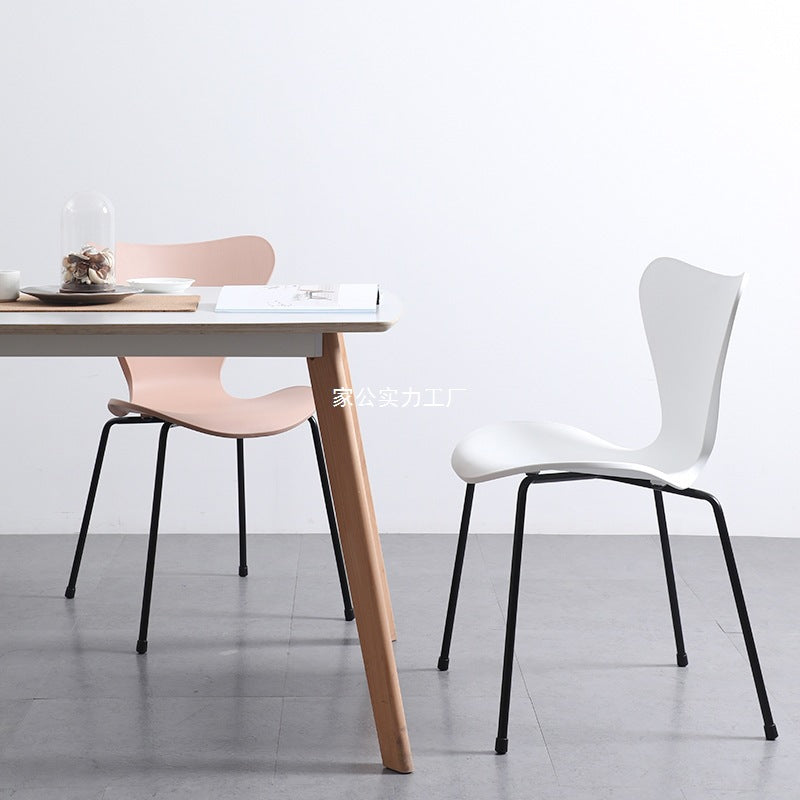 Nordic chair ins Internet celebrity light luxury home backrest dining chair desk simple modern backrest stool casual plastic
