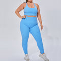 European and american plus size women's activewear set - barely there, high-stretch, breathable yoga outfit two-piece cross-border fitness set