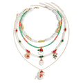 European and american cross-border christmas necklace for women - faux pearl creative christmas snowman bell pendant, high-end ins style necklace