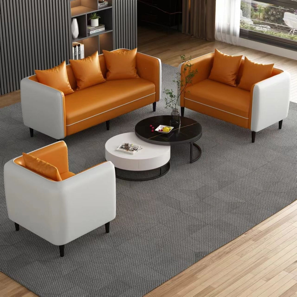 Office sofa leather sofa casual modern office reception guest sofa free combination reception sofa