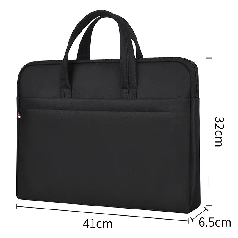 Oukeqi satchel business large-capacity document bag oxford cloth waterproof information bag conference briefcase printed logo