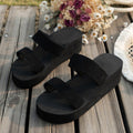 Plus size platform wedge slippers for women,  summer new open-toe double strap outdoor beach sandals - wholesale