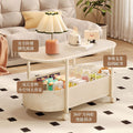 Cream style movable coffee table small apartment living room sofa side cabinet side coffee table simple modern storage trolley