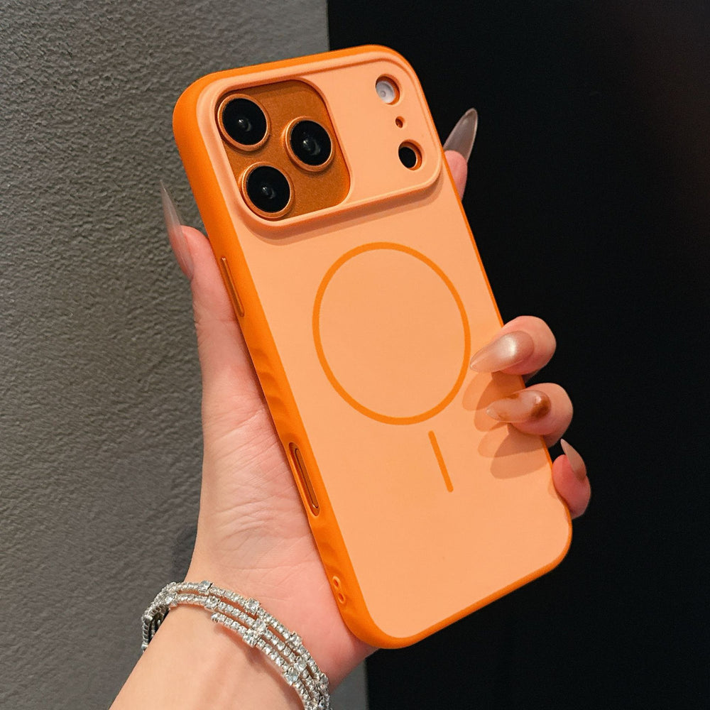 Premium anti-fingerprint, anti-slip, color-blocked, soft-touch 2-in-1 iphone 17 pro max case with 15 magnetic attachment compatibility