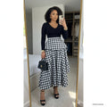 European and american cross-border women's fashion:  summer new arrivals - high-waisted, irregular a-line printed midi skirt