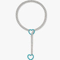 2024 new cross-border multi-color heart & o-ring adjustable punk cuban long necklace - couple's style