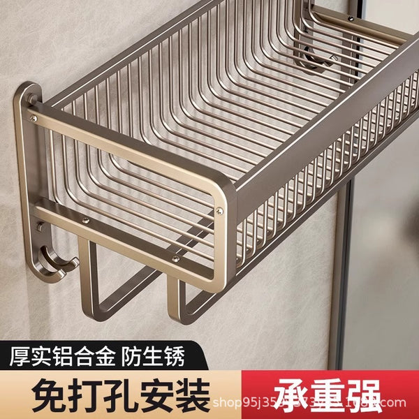 Jie'er bath towel rack toilet non-punching bathroom toilet bath towel wall hanging clothes storage rack