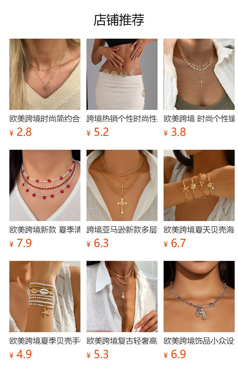 European and american new jewelry gold plated enamel heart devil's eye necklace socialite street style fashion unique clavicle chain for women