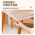 Disposable tablecloth with elastic drawstring for round and rectangular tables - plastic film table cover - red & white