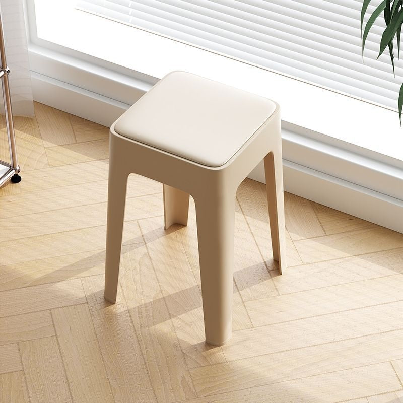 Thickened plastic stool for home use, extra thick, simple, stackable, comfortable for long periods of sitting, high stool, storage, pulley, living room