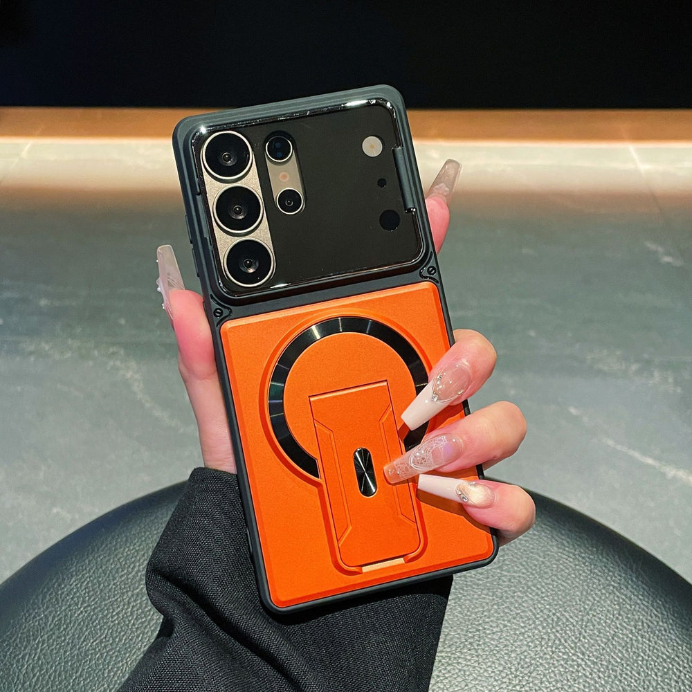 Suitable for samsung s26ultra lens holder mobile phone case multi-functional military anti-fall magnetic holder s24/s25p