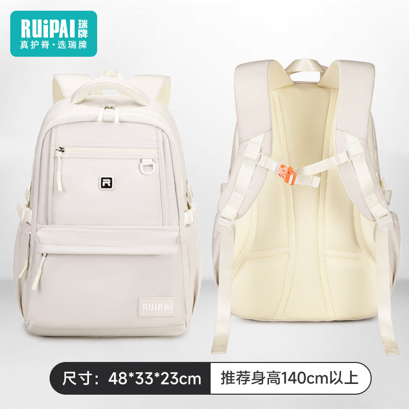 Ruipai Middle School University School Bag Male 2025 New High School Student Large Capacity High School Student Burden Reduction Ridge Backpack