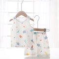 Baby tank top set - summer lightweight pure cotton sleeveless loungewear shorts - unisex kids' pajamas & summer outfit