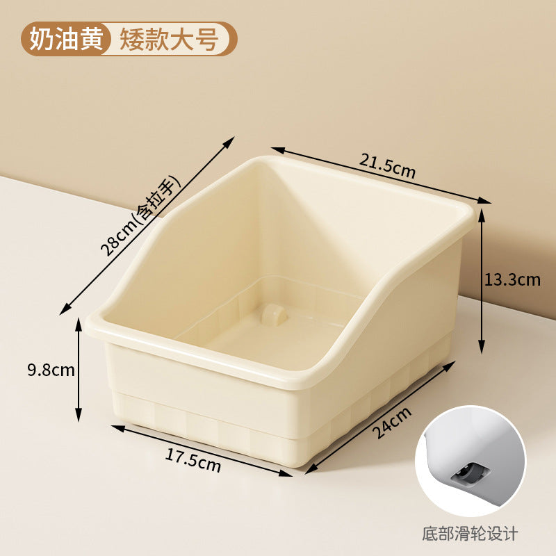 Cabinet storage box with pulley gap sundries kitchen finishing box household large capacity multi-functional cabinet storage box