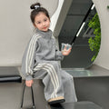 Girls' activewear set - autumn  new collection: stylish and trendy children's clothing, chic kids' spring/autumn sweatshirt and sweatpants two-piece set