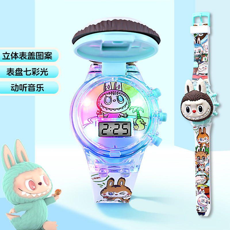 Kids' cartoon watch toy - musical, light-up electronic watch with flashing lights - kuromi toy - gift for boys and girls - perfect for kindergarten
