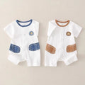 Newborn infant summer lightweight romper: cute, comfortable short-sleeve bodysuit for baby boys and girls - perfect for lounging at home or out and about