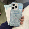 Glue glitter is suitable for apple 16promax cute penguin mobile phone case apple 11 hello kitty anti-fall protective cover