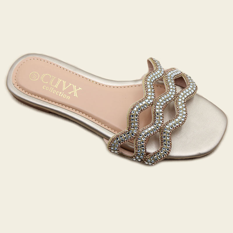 High-quality new plus size women's shoes fashion light luxury diamond-encrusted slippers