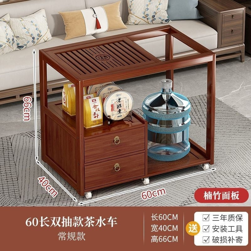 Movable tea table for home small tea table water kettle all-in-one tea cabinet tea cart kung fu tea set suit new chinoiserie coffee table