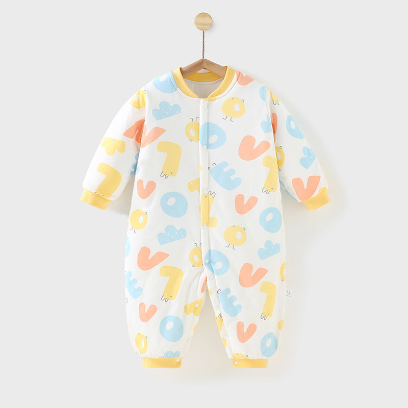 Baby clothes autumn and winter quilted warm cotton clothes newborn rompers pure cotton onesies baby thickened stylish winter outfits