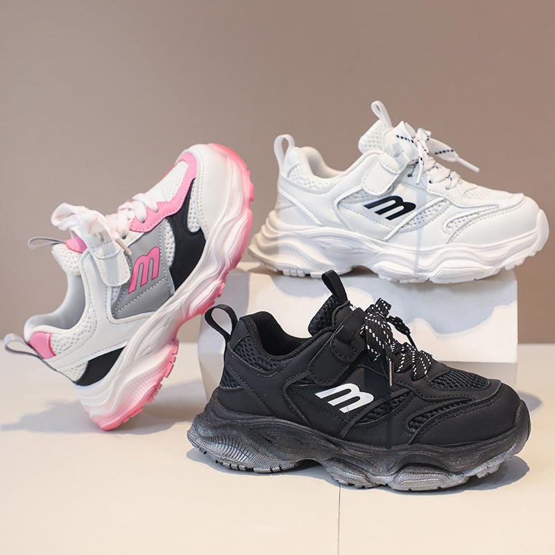 Children's sports shoes Men's and girls' new mesh breathable running shoes Men's and children's lightweight soft-soled autumn casual shoes tide