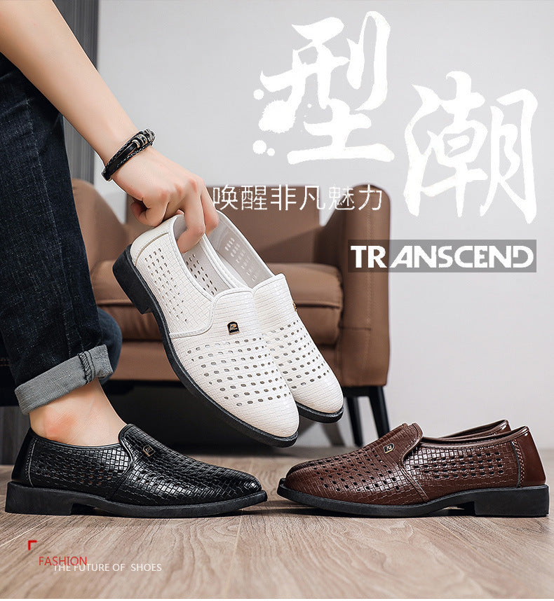 Genuine soft leather men's leather shoes summer leather sandals men's hollow-out clogs soft leather casual leather sandals breathable men's shoes
