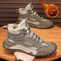 Cold-weather high-top men's boots: 2025 winter new arrival - fleece-lined, warm, thickened, non-slip, chunky sole men's high-top cotton shoes