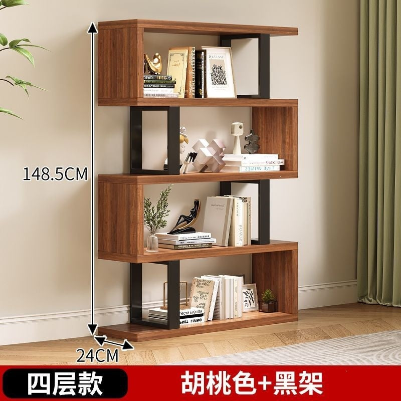 Floor-standing storage rack bookshelf solid wood wall shelf toy storage rack for home multi-layer bookcase combination storage rack