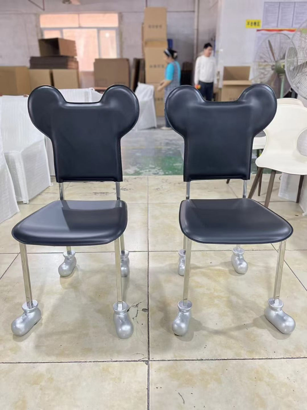 Mickey mouse cartoon chair makeup stool - home backrest vanity chair for girls' bedroom dressing table - mid-century designer style