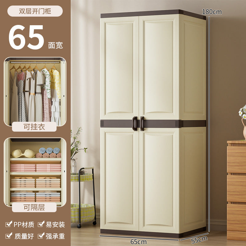 Double-door wardrobe for kids and adults, simple thickened for home storage cabinet, hanging wardrobe, storage cabinet, baby wardrobe