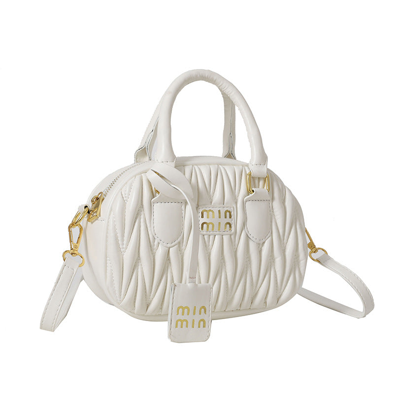 2025 summer new arrival: niche fashion pleated textured handbag - women's minimalist versatile shoulder bag