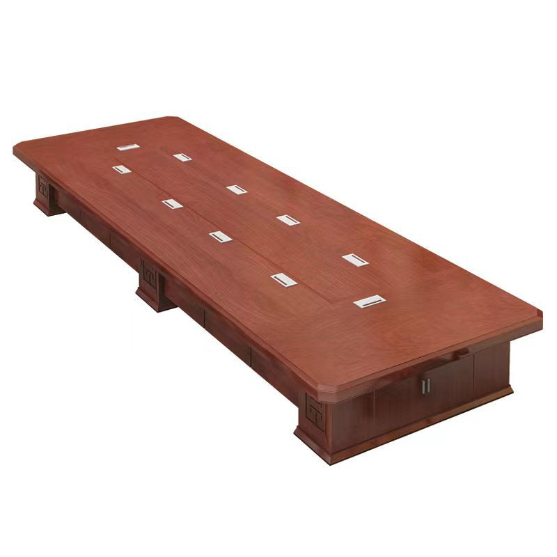 Saint li conference room large conference table with solid wood veneer table company meeting and negotiation table and chair combination