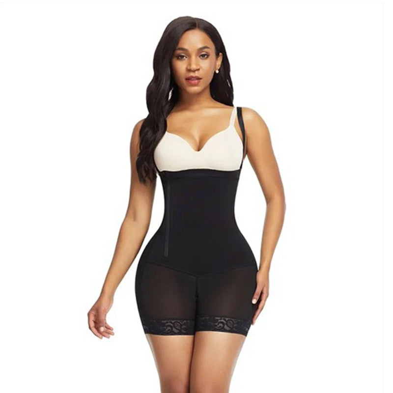 hot-selling fashionhigh waist breathable body shapewear suspender style side zipper one-piece shapewear to tighten the abdomen and lift the buttocks