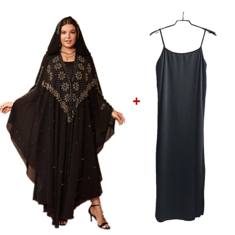 fashion women's clothing style hot diamond beading high density chiffon loose cape shawl