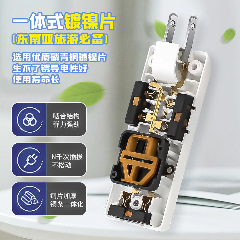 Global travel adapter power charger converter for us, eu, uk, and southeast asia plug types (3-pin/2-pin)