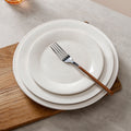 Wholesale flat plate shallow plate pure white ceramic plate for home dish plate hotel western food steak plate dish western tableware